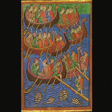 Viking fleet 11th C English manuscript copy