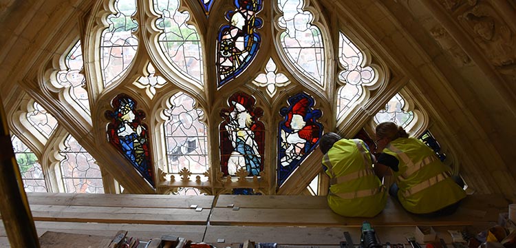 YGT 9 Tracery Panels Being installed East Window York Minster3